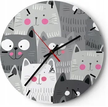 Hodiny Nástěnné hodiny do kuchyně 30x30 Pro děti Skleněné hodiny do obýváku Tiché