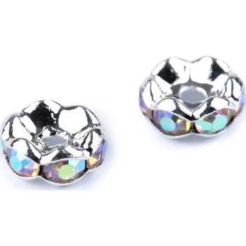 Přívěsek Šatonová rondelka Ø8 mm Varianta: 4 crystal AB, Balení: 100 ks