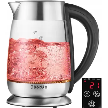 Rychlovarná konvice Elektrická konvice Transa Electronics BoiLed Glass 2200 W 1,8 l průhledná