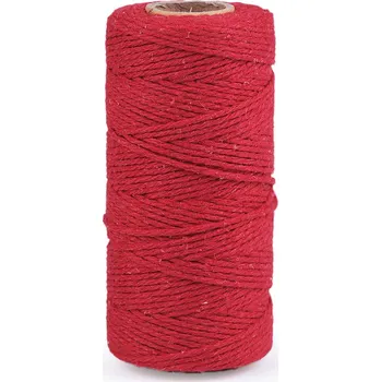 Příze Bavlněná příze macrame / háčkovací, rozčesávací Varianta: 4 červená, Balení: 1 ks