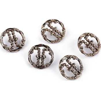 Knoflík Kovový knoflík velikost 24"; 32"; 38" Varianta: 5 (32") staromosaz, Balení: 5 ks