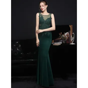 Dámské šaty Svatební šaty dlouhé Sequins SQ1250 Barva: Zelená, Velikost: S