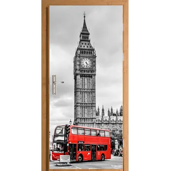 Fototapeta Samolepka na dveře Londýn Červený autobus Big Ben