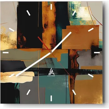 Hodiny Velké nástěnné hodiny 40x40 Abstrakce Skleněné tiché hodiny