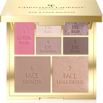 Paletka dekorativní kosmetiky Christian Laurent Pour La Beauté multifunkční paletka na tvář a oči 13 g hnědá/růžová/zlatá/nude