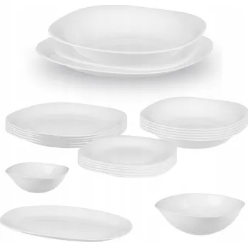 Talíř Jídelní souprava QUADRO pro 6 osob 21 ks bílá čtvercová