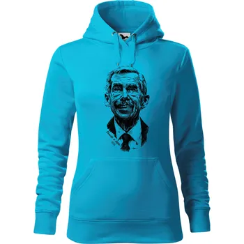 Dámská mikina Mikina - Václav Havel prezident Barva: Modrá - tyrkysová (44), Velikost: L, Střih: Dámské