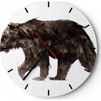 Hodiny Nástěnné hodiny do kuchyně 30x30 Zvířata Skleněné hodiny do obýváku Tiché