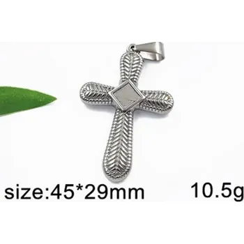 Přívěsek Kříž 45x29mm - ocelový přívěsek - varianta 2