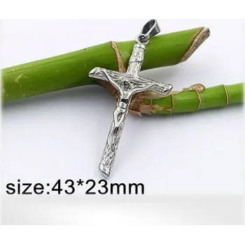 Přívěsek Kříž - 43x23mm - ocelový přívěsek - varianta 2