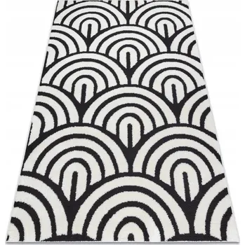 Koberec Koberec DO OBÝVÁKU, POKOJE PRO MLÁDEŽ MUŠLE PŮLKRUHY krémová/černá 160x220 cm