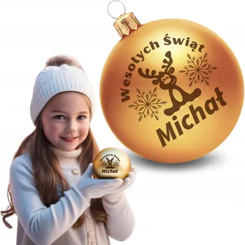 Vánoční dekorace VÁNOČNÍ KOULE SKLENĚNÁ na vánoční stromeček se JMÉNEM vánoční ozdoba DÁREK