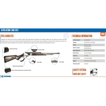 Airsoftová zbraň Rossi Puška opak. Rossi, Model: R95 Laminated, Ráže: .45-70 Govt, hl: 18" (457mm), nerez