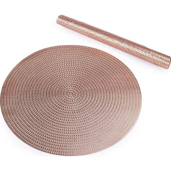 prostírání Metalické prostírání mat Ø38 cm vánoční Varianta: 3 růžové zlato, Balení: 2 ks