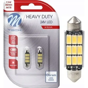Autožárovka Žárovky M-Tech HEAVY DUTY 24V LED C5W 4,5 W 2 ks