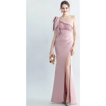 Dámské šaty Dlouhé šaty na večer Sequins SQ1004 Barva: Růžová, Velikost: M