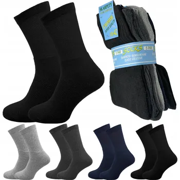 Pánské oblečení 5x PÁNSKÉ FROTÉ PONOŽKY MIX BAREV BAVLNĚNÉ PRACOVNÍ PONOŽKY 39-42