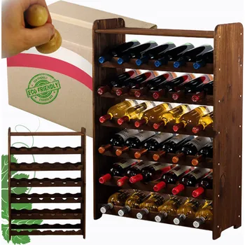 Stojan na víno Stojan na víno RW31-36P police regál na 36 lahví, hnědý