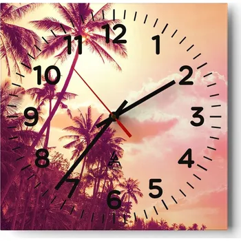 Hodiny Kuchyňské nástěnné hodiny 30x30 Krajina Skleněné hodiny do obýváku Moderní Tiché