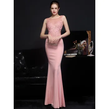 Dámské šaty Svatební šaty dlouhé Sequins SQ1250 Barva: Růžová, Velikost: L