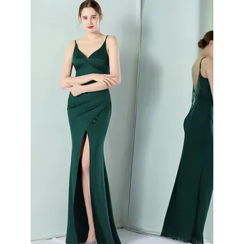 Dámské šaty Večerní šaty dlouhé Sequins SQ1228 Barva: Zelená, Velikost: M