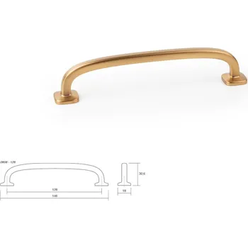 Nábytkové kování Nábytková úchytka VIEFE 0608/128 QUART MINI délka=146 mm mosaz cava kartáčovaná