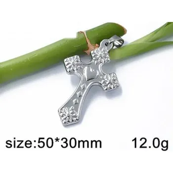 Přívěsek Kříž - 50x30mm - ocelový přívěsek