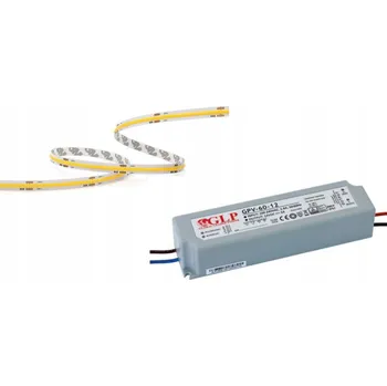 LED páska LED pásek COB 480 LED 24V 5m neutrální bílá + Napájecí zdroj GPV-60-24V v sadě
