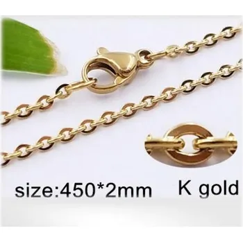 Řetízek Ocelový náhrdelník - Hmotnost: 4.6g, 450x2mm se zlatou PVD vrstvou