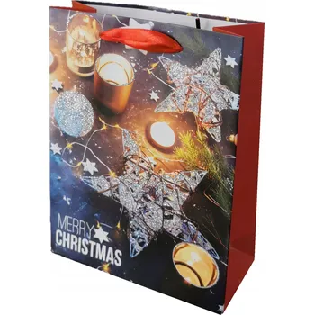 Dárková taška PEVNÁ DÁRKOVÁ DÁRKOVÁ TAŠKA taška Mikuláš Vánoce silný karton 24x18