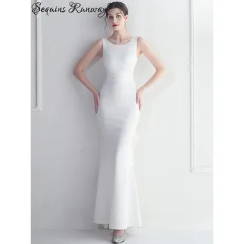 Dámské šaty Maxi plesové šaty Sequins SQ979 Barva: Bílá, Velikost: S