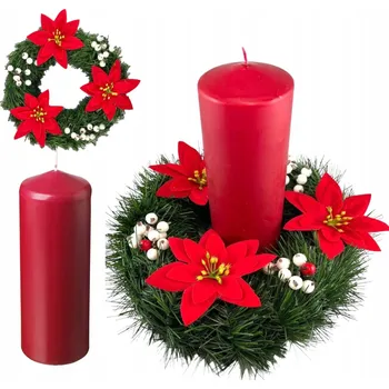 Vánoční dekorace VÁNOČNÍ DEKORACE XXL VĚNEC NA STŮL STROMEČEK JEŘABINA BETLÉMSKÁ SVÍCE