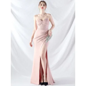 Dámské šaty Dlouhé sexy šaty Sequins SQ990 Barva: Růžová, Velikost: 2XL