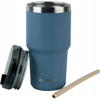 Termohrnek Termohrnek s brčkem a hubičkou na nápoje 600 ml šedý KITE