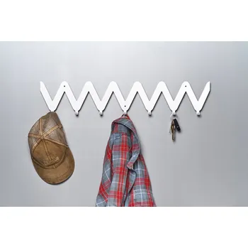 Věšák ZYG ZAG #2 jemný BÍLÝ - Věšák na oblečení 68 cm