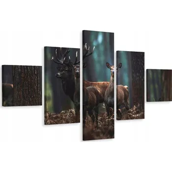 Obraz Vícedílný obraz JELEN Laně Lesní Krajina 3D 200x120
