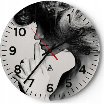 Hodiny Kuchyňské nástěnné hodiny 30x30 Žena Moderní skleněné hodiny do obýváku Tiché