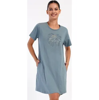 Dámské šaty Dámské domácí šaty s krátkým rukávem Alžběta petrolejová 3XL