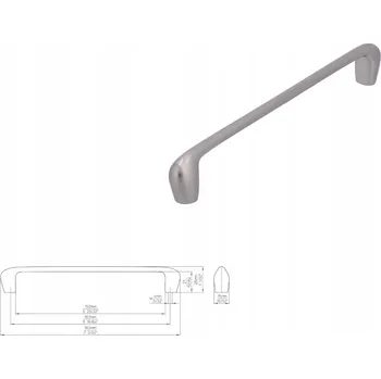 Nábytkové kování Nábytková úchytka SIRO 2474-180ZN21 vzhled nerezové oceli