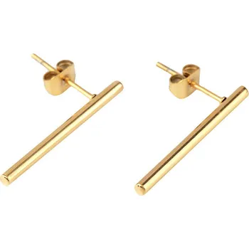 Náušnice Náušnice tyčinky z nerezové oceli Varianta: 2 zlatá, Balení: 1 pár