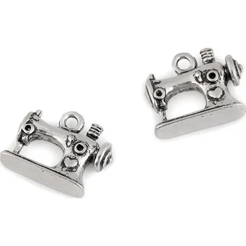Přívěsek Přívěsek šicí stroj 13x16 mm Varianta: 1 platina s patinou, Balení: 4 ks