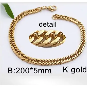 Řetízek Ocelový náramek 20cm dlouhý, 5mm široký