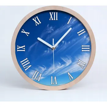 Hodiny Kuchyňské nástěnné hodiny modrá obloha průměr 20 cm