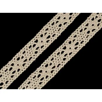 Krajka Bavlněná krajka paličkovaná šíře 11 mm Varianta: 2 režná světlá, Balení: 22.5 m