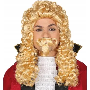Karnevalová paruka Pánská paruka blond Markýz Soudce s knírem a bradkou