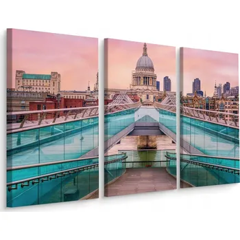 Obraz Obraz Triptych MOST Katedrála Londýn 3D Efekt 150x100