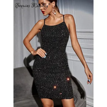 Dámské šaty Plesové midi šaty Sequins SQ144 Barva: Černá, Velikost: L