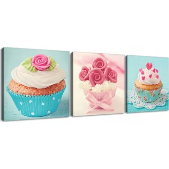 Obraz OBRAZ NA PLÁTNĚ CANVAS 75x25 KOŠÍČKY MUFFINY