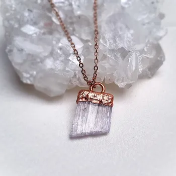 Náhrdelník Kunzit přírodní krystal - přívěsek/náhrdelník ŠPERKY S PŘÍRODNÍMI KRYSTALY