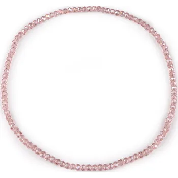 Náhrdelník Náhrdelník pružný z broušených skleněných korálků Varianta: 4 pudrová AB, Balení: 1 ks